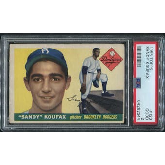 1955 Topps Baseball #123 Sandy Koufax Rookie PSA 2 (GOOD)