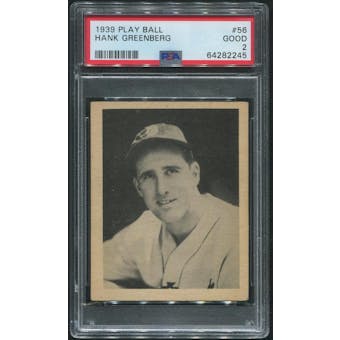 1939 Play Ball Baseball #56 Hank Greenberg PSA 2 (GOOD)
