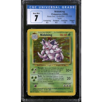 Pokemon Base Set Unlimited Nidoking 11/102 CGC 7