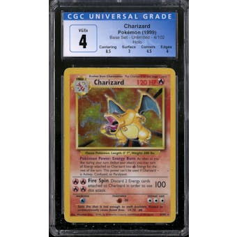 Pokemon Base Set Unlimited Charizard 4/102 CGC 4