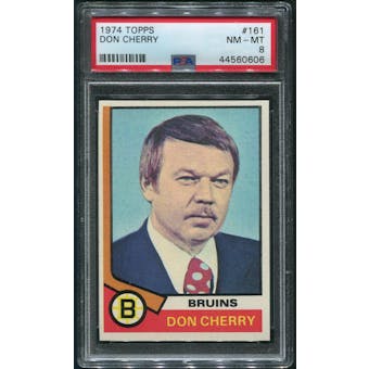1974/75 Topps Hockey #161 Don Cherry Rookie PSA 8 (NM-MT)