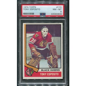 1974/75 Topps Hockey #170 Tony Esposito PSA 8 (NM-MT)