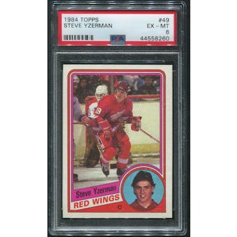 1984/85 Topps Hockey #49 Steve Yzerman Rookie PSA 6 (EX-MT)