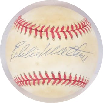 Eddie Mathews Autographed NL White Baseball JSA AB84143 (Reed Buy)