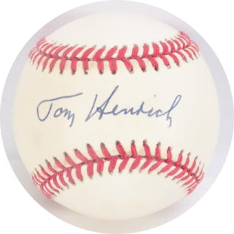 Tommy Henrich Autographed AL Brown Baseball JSA AB84126 (Reed Buy)