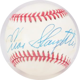 Enos Slaughter Autographed NL White Baseball JSA AB84076 (Reed Buy)