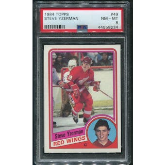 1984/85 Topps Hockey #49 Steve Yzerman Rookie PSA 8 (NM-MT)