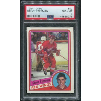 1984/85 Topps Hockey #49 Steve Yzerman Rookie PSA 8 (NM-MT)