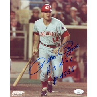 Pete Rose Cincinnati Reds Autographed 8x10 Photo (Hit King #4256) JSA AB84552 (Reed Buy)