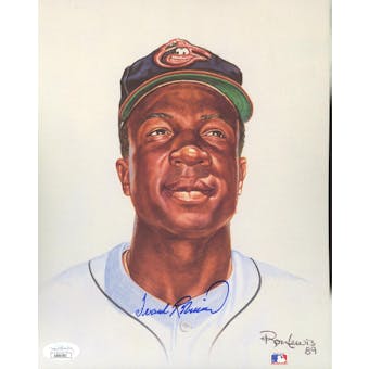 Frank Robinson Baltimore Orioles Autographed 8x10 Ron Lewis Art JSA AB84592 (Reed Buy)