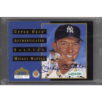 1994 Upper Deck Authenticated Salutes Mickey Mantle Auto Card #'d 2903/5000 (With UD COA)
