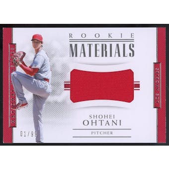 2018 Panini National Treasures #RM-SO Shohei Ohtani Rookie Materials Patch #/99 (Reed Buy)