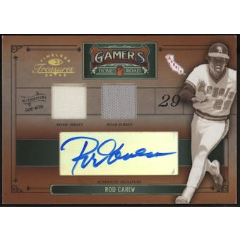 2005 Donruss #G-29 Rod Carew Timeless Treasures Patch Autograph #/25 (Reed Buy)