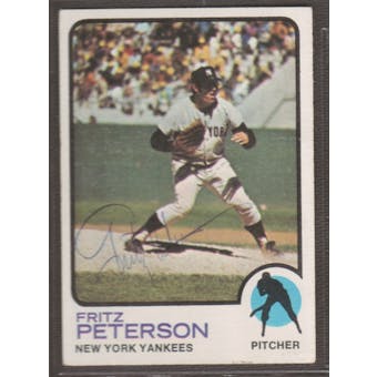 1973 Topps Baseball #82 Fritz Peterson Signed in Person Auto