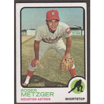 1973 Topps Baseball #395 Roger Metzger Signed in Person Auto