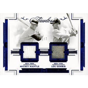 2021 Panini Flawless Mantle/Gehrig Dual Patch Card #DLM-MG 2/7