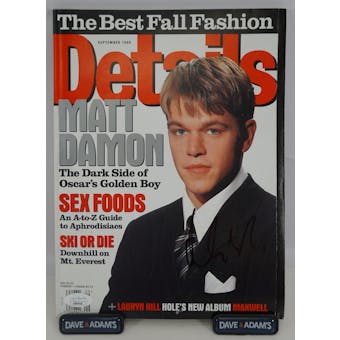 Matt Damon Autographed Details Magazine JSA AB84928 (Reed Buy)