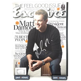 Matt Damon Autographed Esquire Magazine JSA AB84926 (Reed Buy)