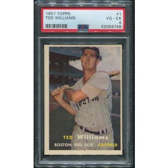 1957 Topps Baseball #1 Ted Williams PSA 4 (VG-EX)