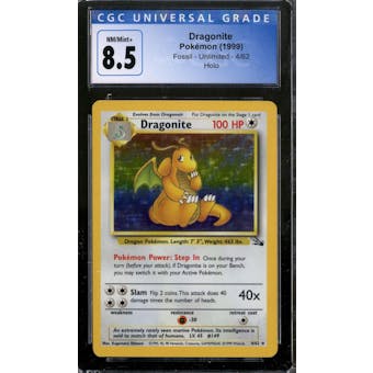 Pokemon Fossil Dragonite 4/62 CGC 8.5 No Subs