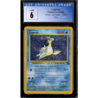 Pokemon Fossil Lapras 10/62 CGC 6 No Subs