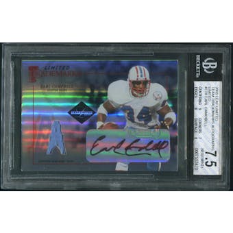 2005 Leaf Limited #TT8 Earl Campbell Team Trademarks Limited Jersey Auto #24/25 BGS 7.5 (NM+)