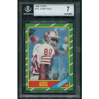 1986 Topps Football #161 Jerry Rice Rookie BGS 7 (NM)