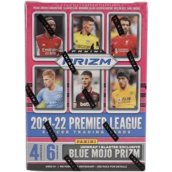 2021/22 Panini Prizm Premier League EPL Soccer 6-Pack Blaster Box (Lot of 6) (Blue Prizms!) (Fanatics)