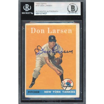 1958 Topps #161 Don Larsen Autograph BAS AUTH *4527 (Reed Buy)