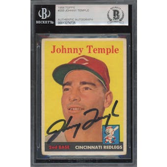1958 Topps #205 Johnny Temple Autograph BAS AUTH *4725 (Reed Buy)