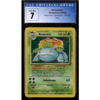 Pokemon Base Set Unlimited Venusaur 15/102 CGC 7 No Subs