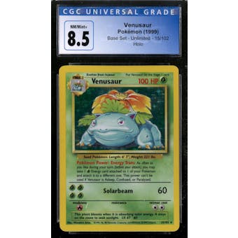 Pokemon Base Set Unlimited Venusaur 15/102 CGC 8.5 No Subs