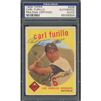 1959 Topps #206 Carl Furillo Autograph PSA/DNA AUTH *8304 (Reed Buy)
