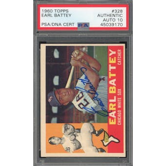 1960 Topps #328 Earl Battey Autograph PSA/DNA Auto 10 *9170 (Reed Buy)