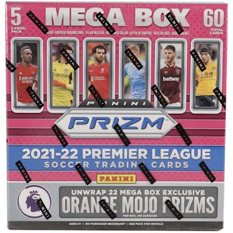 2021/22 Panini Prizm Premier League EPL Soccer Mega Box (Orange Mojo Prizms!) (Fanatics)