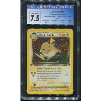 Pokemon Team Rocket 1st Edition Dark Raichu 83/82 CGC 7.5