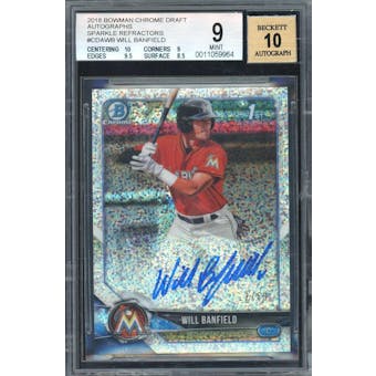 2018 Bowman Crome Draft #CDAWB Will Banfield Auto Sparkle Refractor #/69 BGS 9 Auto 10 *9964 (Reed Buy)