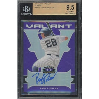 2018 Leaf Valiant #BARG1 Ryder Green Auto Purple Parallel #/15 BGS 9.5 *5521 (Reed Buy)