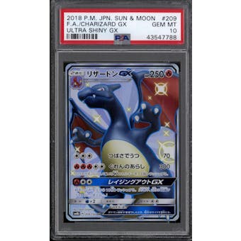 Pokemon Sun & Moon Ultra Shiny GX Japanese Charizard GX 209/150 PSA 10 GEM MINT *788