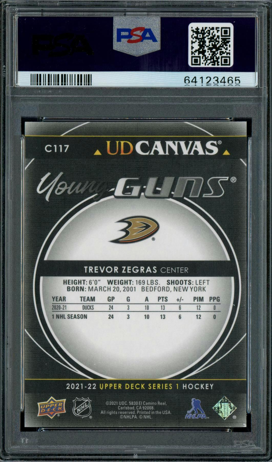 Trevor Zegras 2021 Upper Deck Young Guns Canvas #C117 Price Guide - Sports  Card Investor