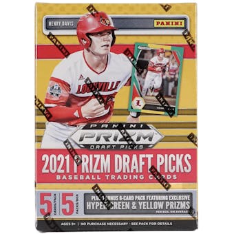 2021 Panini Prizm Draft Picks Baseball 5-Pack Blaster Box (Green Prizms!) (Lot of 6)