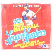 1989 Fleer Baseball League Leaders Wax Box (Reed Buy)