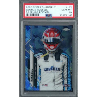 George Russell 2020 Topps Chrome F1 Sapphire #192 PSA 10