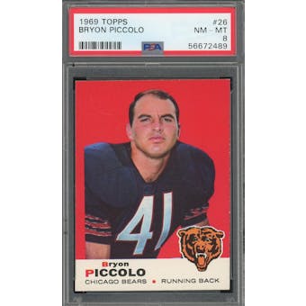 1969 Topps #26 Brian Piccolo RC PSA 8 *2489 (Reed Buy)