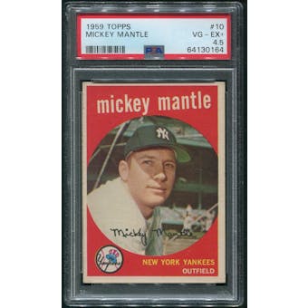 1959 Topps Baseball #10 Mickey Mantle PSA 4.5 (VG-EX+)