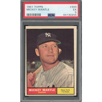 1961 Topps #300 Mickey Mantle PSA 5 *0255 (Reed Buy)