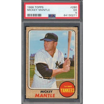 1968 Topps #280 Mickey Mantle PSA 5 *0271 (Reed Buy)