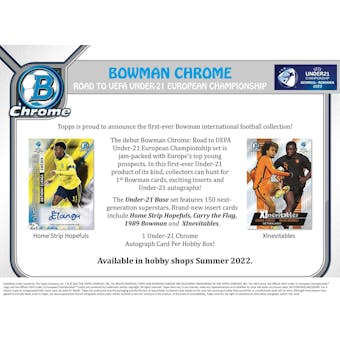 2022 Bowman Chrome Road to UEFA Under-21 European Championship Soccer Hobby Box (Presell)