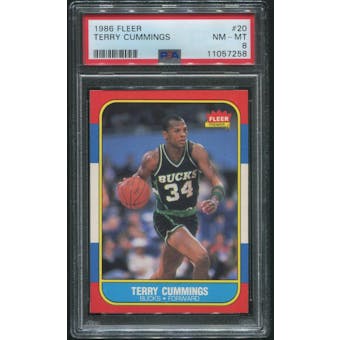 1986/87 Fleer Basketball #20 Terry Cummings Rookie PSA 8 (NM-MT)