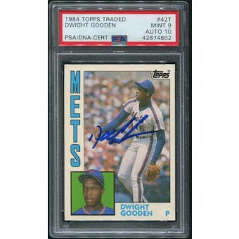 1984 Topps Traded Baseball #42T Dwight Gooden Rookie Auto PSA 9 (MINT) (Auto Grade 10)